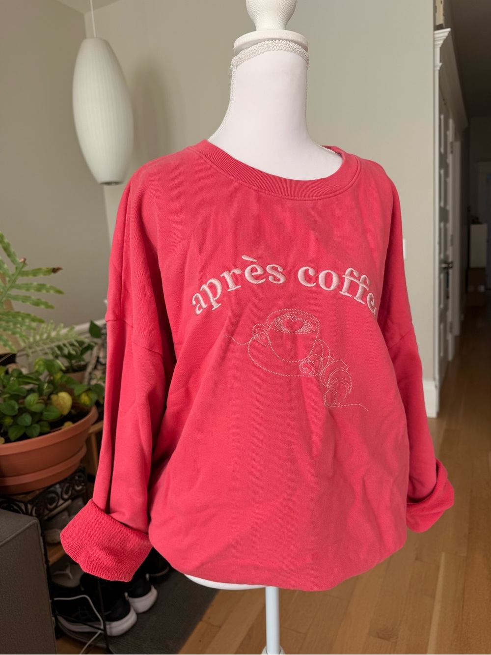 Coral Pink Graphic Sweatshirt